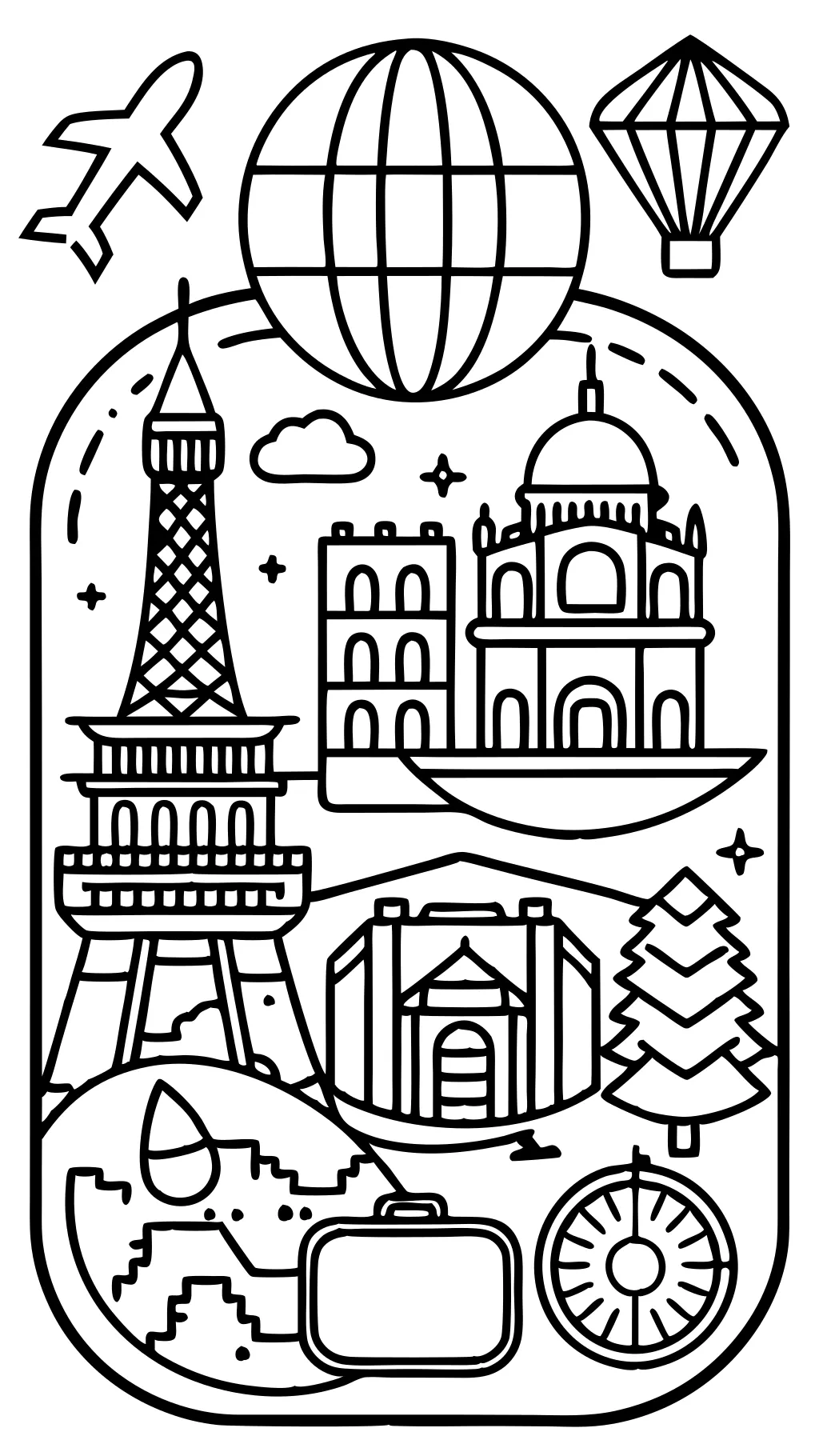 coloring pages travel